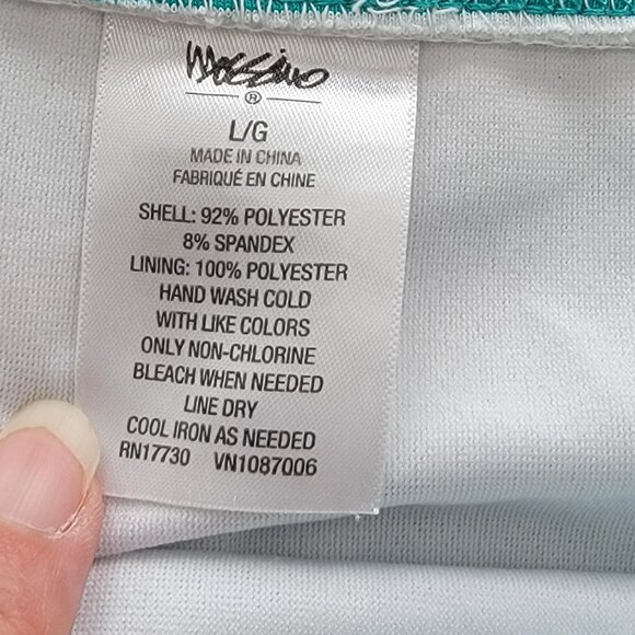 NWOT Mossimo Green & White Striped Bikini Swim Bottoms - Picture 6 of 6